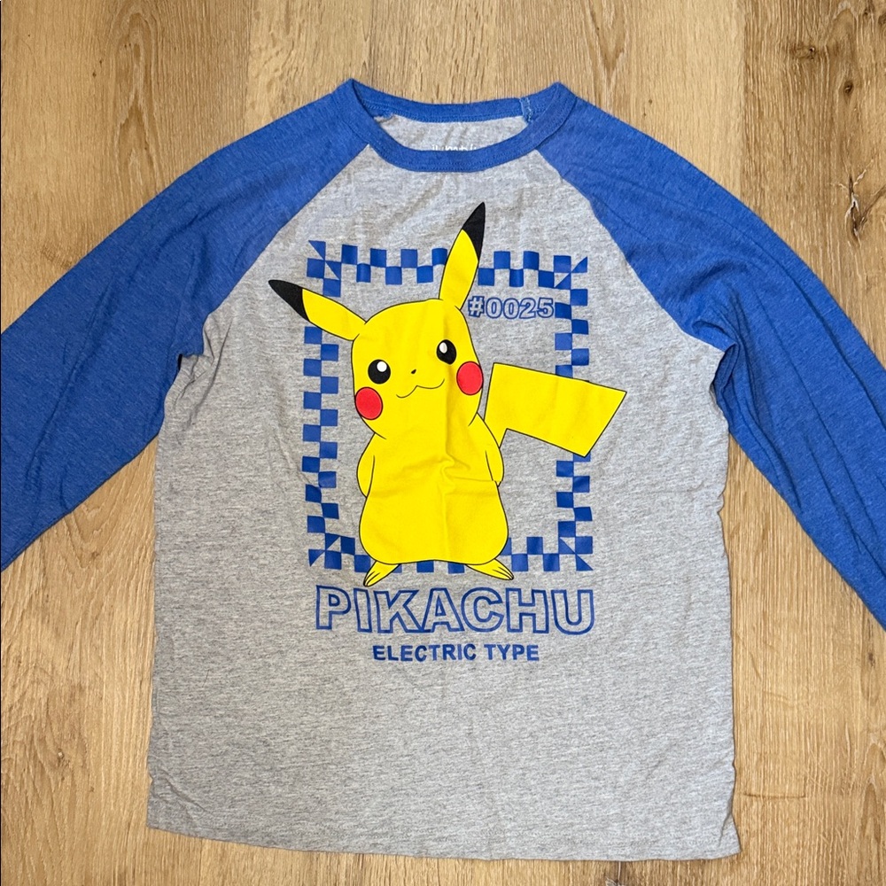 jumping beans Grey, Blue & Yellow Pikachu Raglan Long-Sleeve Tee